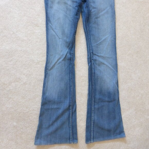 ROCK & REPUBLIC Roth medium wash flare jeans w/ purple pink sparkly rhinestones - Picture 8 of 9